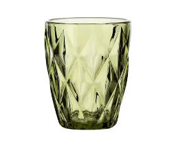 DIAMOND WATER GLASS GREEN - 280 ML