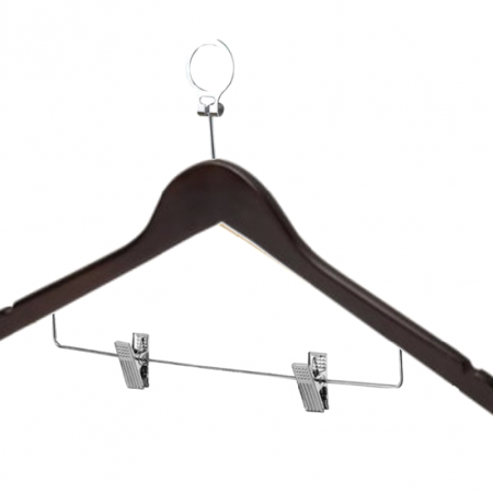 WOODEN HANGER WITH CLIP BLACK