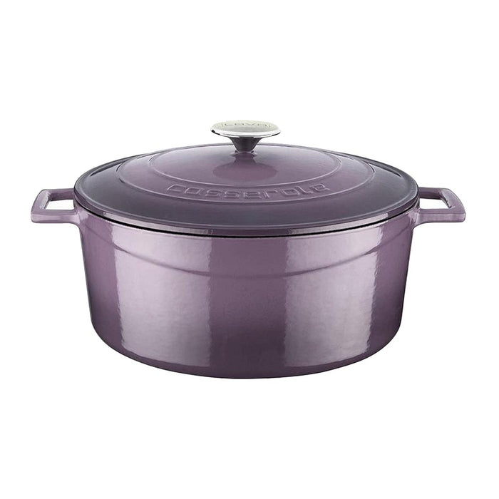 CAST IRON ROUND CASSEROLE - DIA.24 CM - PURPLE
