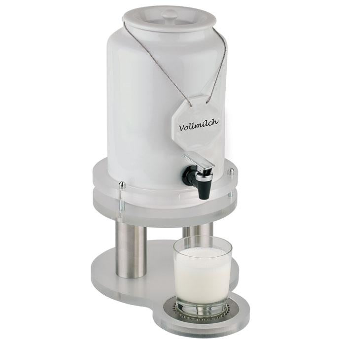 milk dispenser - acrylic frosted, incl. porcelain sign, 1 cooler in base - 4 LTR - 31 x 21 x 42 H.CM
