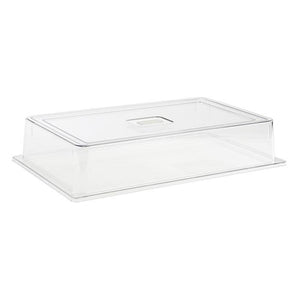 SUITABLE FOR GN 1/1  TRAYS, CLEAR PLASTIC, NEARLY UNBREAKABLE COVER - 53,0 X 32,5 CM; 9.5 H.CM