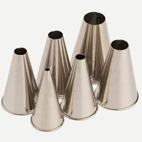 6 PLAIN PASTRY NOZZLES SET