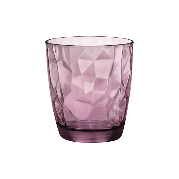 DIAMOND WATER GLASS TUMBLER - ROCK PURPLE 300 ML - 10 1/4 OZ
