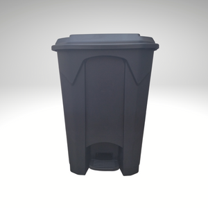 70 LTR GARBAGE BIN WITH PEDAL AND WHEELS - BLACK