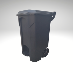 70 LTR GARBAGE BIN WITH PEDAL AND WHEELS - BLACK
