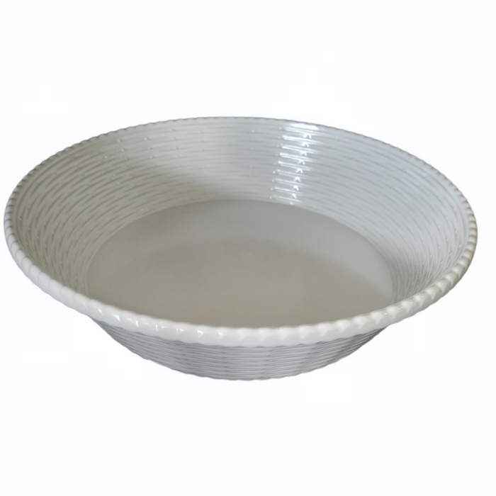 BASKET 12" ROUND SERVING BASKET IVORY