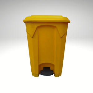 70 LTR GARBAGE BIN WITH PEDAL AND WHEELS - YELLOW