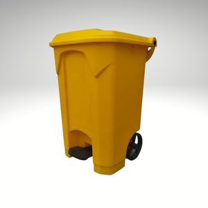 70 LTR GARBAGE BIN WITH PEDAL AND WHEELS - YELLOW