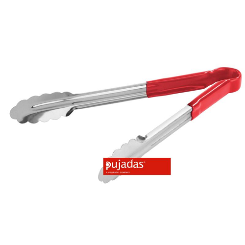 ST/STEEL UTILITY TONG RED COLOUR HANDLE 30 CM