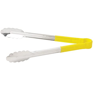 ST/STEEL UTILITY TONG YELLOW COLOUR HANDLE 30 CM