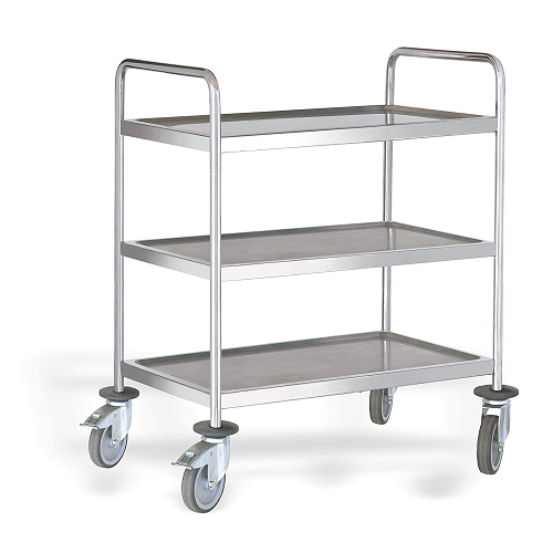 ST/STEEL SERVING TROLLEY - 3 SHELVES / SHELF DIMENSION 900 X 500 MM