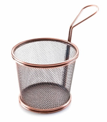 BRONZE ROUND CHIP BASKET DIA. 9 x 8 CM