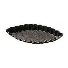 FLUTED OVAL BOAT MOULD 8 X 4 CM / H 1.0 CM