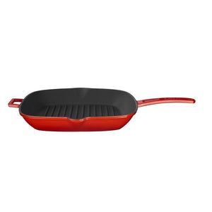 GRILL PAN 28*28 CM INTEGRAL W/METAL HANDLES - RED