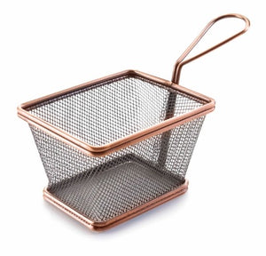 BRONZE SQUARE CHIP BASKET 12 x 10 x 9 CM